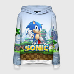 Толстовка-худи женская SEGA SONIC, цвет: 3D-белый