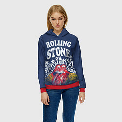 Толстовка-худи женская Rolling Stone, цвет: 3D-красный — фото 2