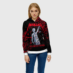 Толстовка-худи женская Metallica, цвет: 3D-белый — фото 2