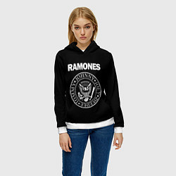 Толстовка-худи женская RAMONES, цвет: 3D-белый — фото 2