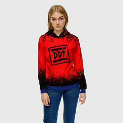 Толстовка-худи женская ДДТ Лого, цвет: 3D-синий — фото 2