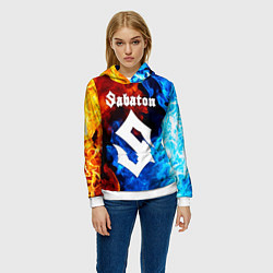 Толстовка-худи женская SABATON, цвет: 3D-белый — фото 2