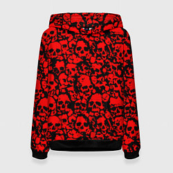 Толстовка-худи женская ЧЕРЕПА, цвет: 3D-черный