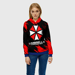 Толстовка-худи женская Umbrella Corporation, цвет: 3D-синий — фото 2