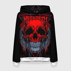 Толстовка-худи женская Megadeth, цвет: 3D-белый