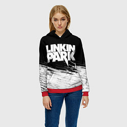 Толстовка-худи женская LINKIN PARK 9, цвет: 3D-красный — фото 2