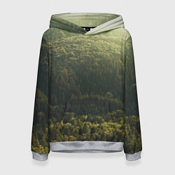 Толстовка-худи женская Летний лес, цвет: 3D-меланж