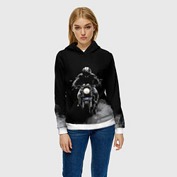 Толстовка-худи женская МОТОЦИКЛЫ, цвет: 3D-белый — фото 2