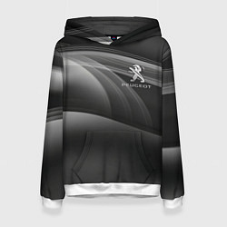 Толстовка-худи женская PEUGEOT, цвет: 3D-белый
