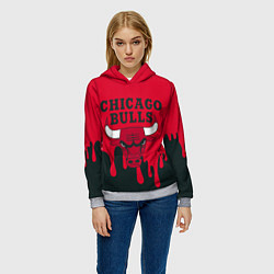 Толстовка-худи женская Chicago Bulls, цвет: 3D-меланж — фото 2