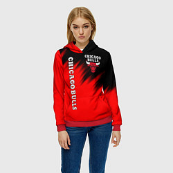 Толстовка-худи женская CHICAGO BULLS, цвет: 3D-красный — фото 2