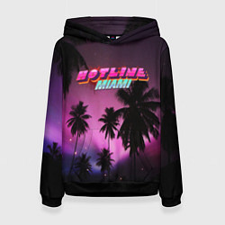 Толстовка-худи женская HOTLINE MIAMI, цвет: 3D-черный