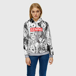 Толстовка-худи женская SENPAI, цвет: 3D-меланж — фото 2