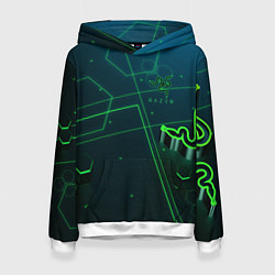 Толстовка-худи женская RAZER CYBERSPORT, цвет: 3D-белый
