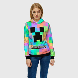 Толстовка-худи женская Minecraft, цвет: 3D-черный — фото 2