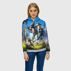 Толстовка-худи женская HORIZON ZERO DAWN, цвет: 3D-меланж — фото 2