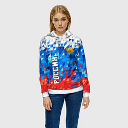 Толстовка-худи женская RUSSIA SPORT, цвет: 3D-белый — фото 2