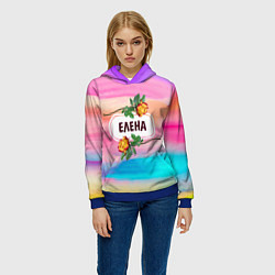 Толстовка-худи женская Елена, цвет: 3D-синий — фото 2