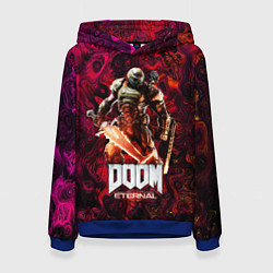 Толстовка-худи женская Doom Eternal Дум Этернал, цвет: 3D-синий