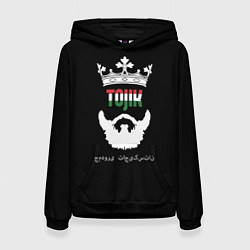 Толстовка-худи женская Таджикистан - король, цвет: 3D-черный