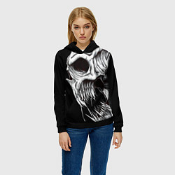 Толстовка-худи женская Череп Z, цвет: 3D-черный — фото 2