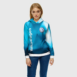Толстовка-худи женская VOLKSWAGEN, цвет: 3D-белый — фото 2