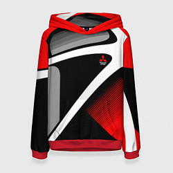 Толстовка-худи женская Mitsubishi ФОРМА, цвет: 3D-красный