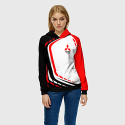 Толстовка-худи женская Mitsubishi EVO Uniform, цвет: 3D-черный — фото 2