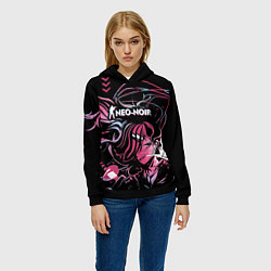 Толстовка-худи женская Cs:go Neo-Noir cuberpunk Style киберпанк, цвет: 3D-черный — фото 2