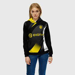 Толстовка-худи женская BORUSSIA DORTMUND, цвет: 3D-черный — фото 2
