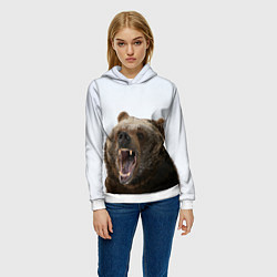 Толстовка-худи женская Bear, цвет: 3D-белый — фото 2