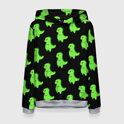 Толстовка-худи женская Динозавры, цвет: 3D-меланж