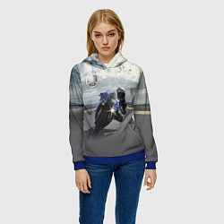 Толстовка-худи женская Yamaha, цвет: 3D-синий — фото 2