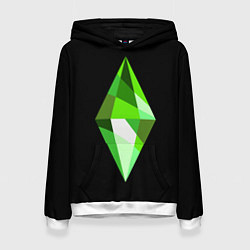 Толстовка-худи женская The Sims Plumbob, цвет: 3D-белый