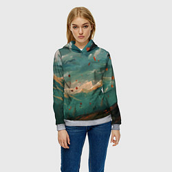 Толстовка-худи женская Горы, цвет: 3D-меланж — фото 2