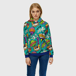 Толстовка-худи женская Pop art comics, цвет: 3D-синий — фото 2