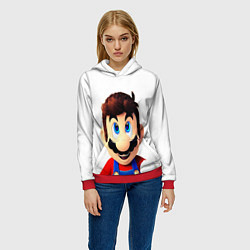 Толстовка-худи женская Mario, цвет: 3D-красный — фото 2