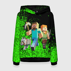 Толстовка-худи женская Minecraft, цвет: 3D-черный
