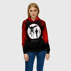 Толстовка-худи женская Death Note, цвет: 3D-черный — фото 2