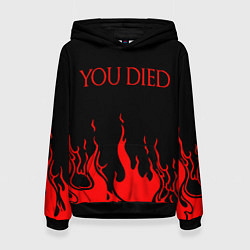 Толстовка-худи женская YOU DIED, цвет: 3D-черный