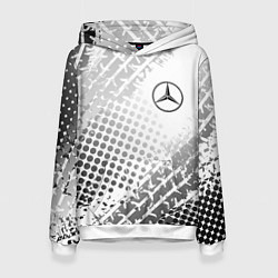 Толстовка-худи женская Mercedes-Benz, цвет: 3D-белый