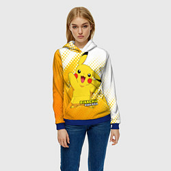 Толстовка-худи женская Pikachu Pika Pika, цвет: 3D-синий — фото 2