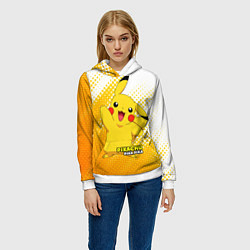 Толстовка-худи женская Pikachu Pika Pika, цвет: 3D-белый — фото 2