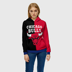 Толстовка-худи женская Чикаго Буллз, цвет: 3D-синий — фото 2