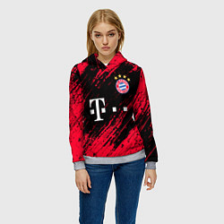 Толстовка-худи женская BAYERN MUNCHEN БАВАРИЯ, цвет: 3D-меланж — фото 2