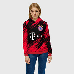 Толстовка-худи женская BAYERN MUNCHEN БАВАРИЯ, цвет: 3D-красный — фото 2