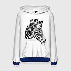 Толстовка-худи женская Zebra, цвет: 3D-синий
