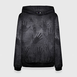 Толстовка-худи женская ЛАДОНИ УШЕДШИХ, цвет: 3D-черный