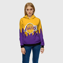 Толстовка-худи женская LOS ANGELES LAKERS, цвет: 3D-черный — фото 2