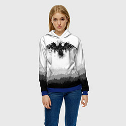 Толстовка-худи женская ЧЁРНЫЙ ВОРОН, цвет: 3D-синий — фото 2